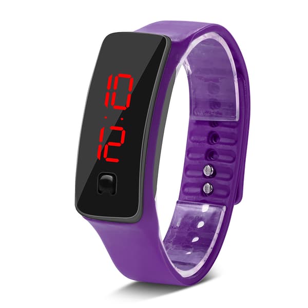 Sport LED Digital Klocka - Silikonrem, 12H Display, Elektronisk Armbandsur