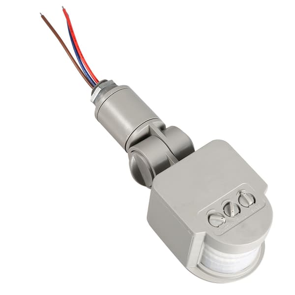 Grå PIR Rörelsesensor Väggströmbrytare 180 Grader 90-250V LED Utomhus Infraröd Detektor