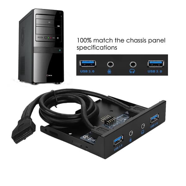 USB3.0 LJUD Diskettenhet Frontpanel 3,5 tum 2 USB3.0-gränssnitt med mikrofonljud