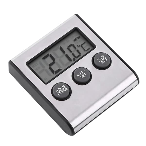 Digital LCD-termometer til køleskab, fryserum med magnetisk bagside og stativ