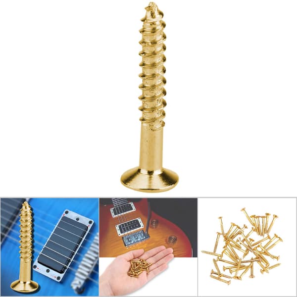 40 st gitarr Humbucker Pickup Skruvar Set Kit Ring Surround Monteringsskruvar (Gyllene)