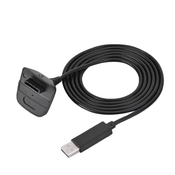 Til Microsoft til Xbox 360 trådløs controller USB-oplader hurtigopladningskabel (sort)