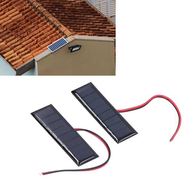 2-pak 0,2W 4V Polysilicium solpanel med kabel, 75x25mm solcelle til gør-det-selv videnskabsprojekter