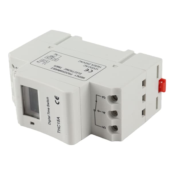 12V DC Timerkontakt ABS-skal LCD Genopladelig Strømtimer til Enheder