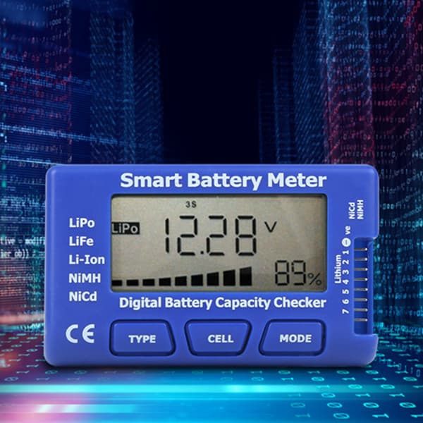 5-i-1 Smart Batteritestare LCD-display Kapacitetskontroll, Digital Voltmeter