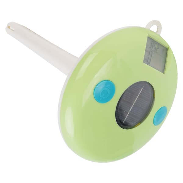 2 i 1 Solcellsdriven Pooltermometer Flytande Lättläst Digital Pooltermometer Salthalt Temperatur Vattenkvalitetstestare för Simbassänger Spa Bubbelpooler