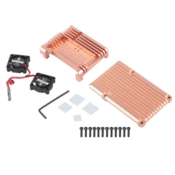 Skyddsfodral Hölje Kapsling med Dubbla Kylfläktar för Raspberry Pi 3 Modell B B+