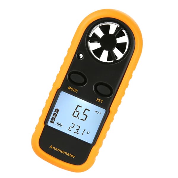 Digital Anemometer Termometer LCD-display Handhållen Vindhastighet Temperaturmätare 3V GM816