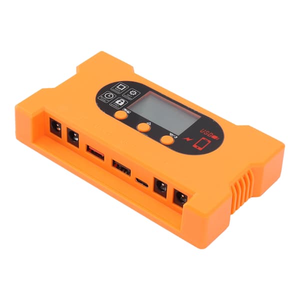 Solladdningsregulator 12V 24V Dubbel USB Typ C Snabbladdning Solpanel Batteriregulator med LCD-display 10A