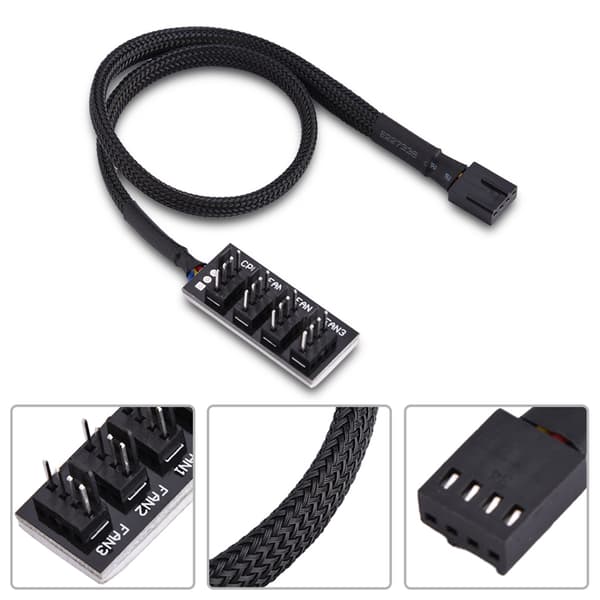 4-bens computer CPU/kabinetblæser strøm multi splitter stik kabeladapter