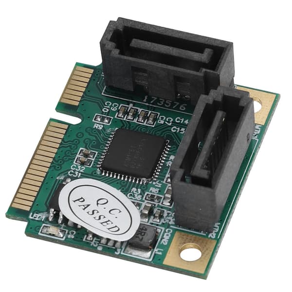 Mini 2-ports PCI-e PCI til SATA 3.0 6Gbps konverter harddiskudvidelseskort til Windows
