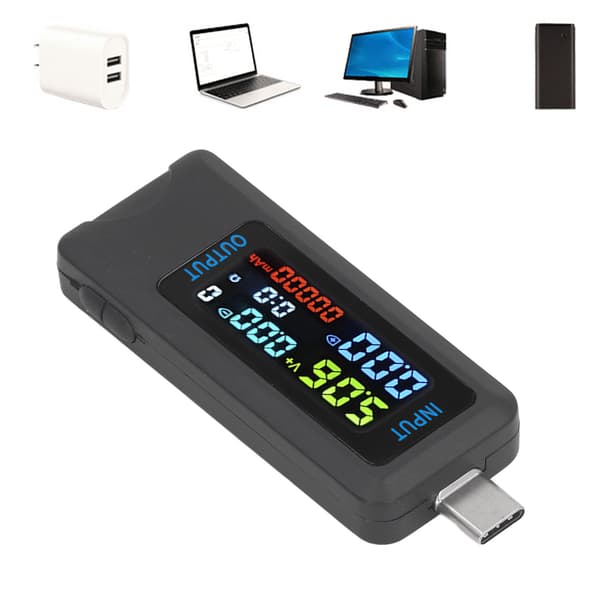 0-5A 0-8A 5-36V Digital Volt Ampere Meter 4-siffrig dubbelriktad IPS LCD USB-C Strömmonitor