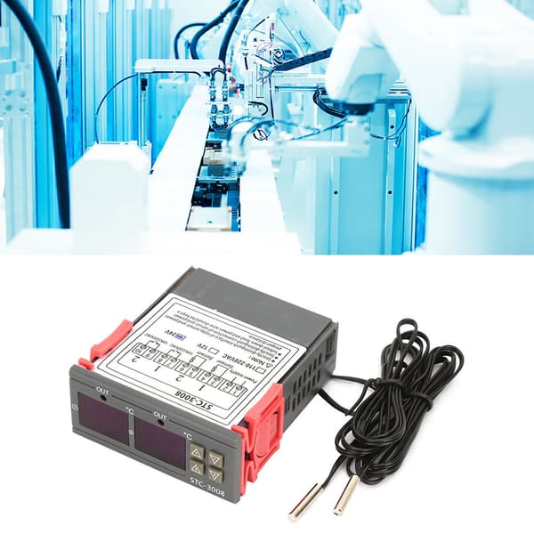 STC-3008 Dobbelt Display 2x NTC Probe Digital Temperatur Termostat Controller, DC24V, 12V Valgfri