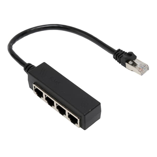 RJ45 Ethernet Splitterkabel Ét Punkt Fire Ethernetkabel Splitter ABS PCB RJ45 Splitteradapter til Bærbar Computer