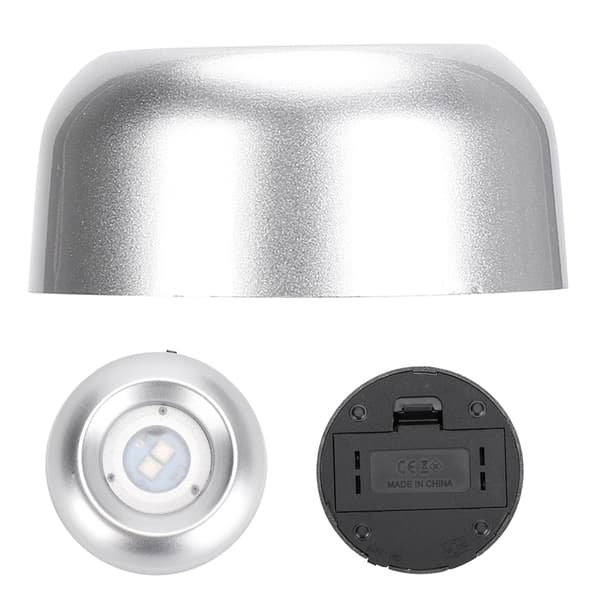 Kristallbas LED Vitt Ljus Silver Display Statyer Konst Glas Smyckeshållare