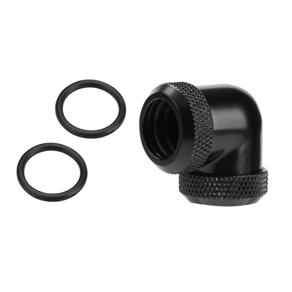 14mm OD DIY Twist 90 graders albue dobbelt hårdt rørforbindelse vand væskekøling sort