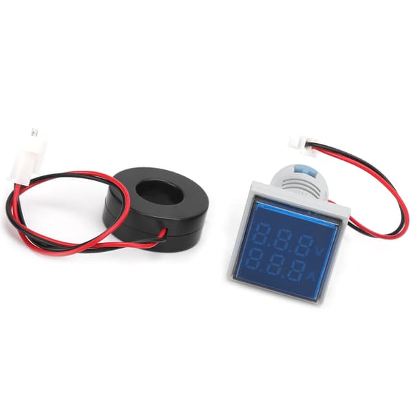 2i1 Blå Voltmeter Amperemeter Måler Tester, DC 4.5-30V 0-10A, Digital Display Monitor