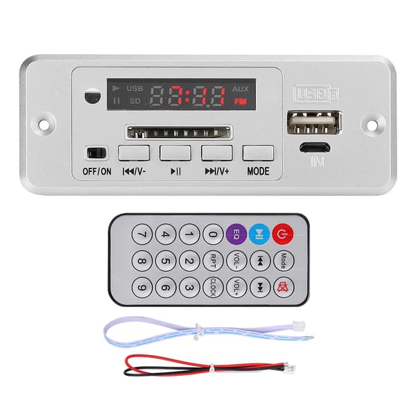 5V MP3 Audio Decoder Modul USB FM Radio MP3 Afkodningskort Musikafspiller med Strømforstærker Sølv