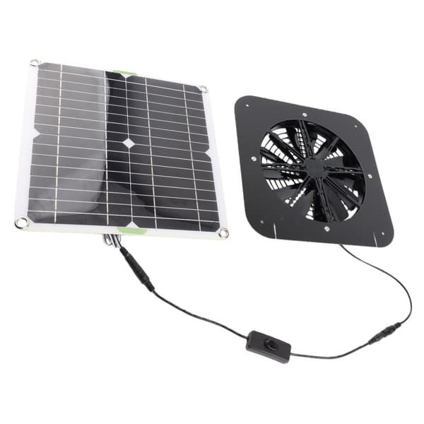 10W Solar Udsugningsventilator 13,5 tommer Solar Ventilationsventilator Solpanel Drevet Ventilator til Hundehus Hønsehus Drivhus Autocamper