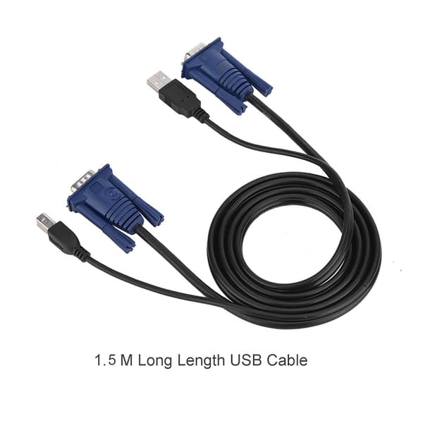 1,5M USB 2.0 KVM Switch Kabel Multifunktionelt Kabel Praktisk til PC Computer