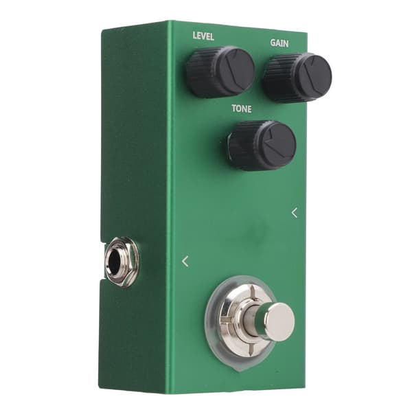 Gitarr Overdrive Effektpedal Mini Aluminiumlegering med Drive Level Tone Kontrollrattar för Elbas