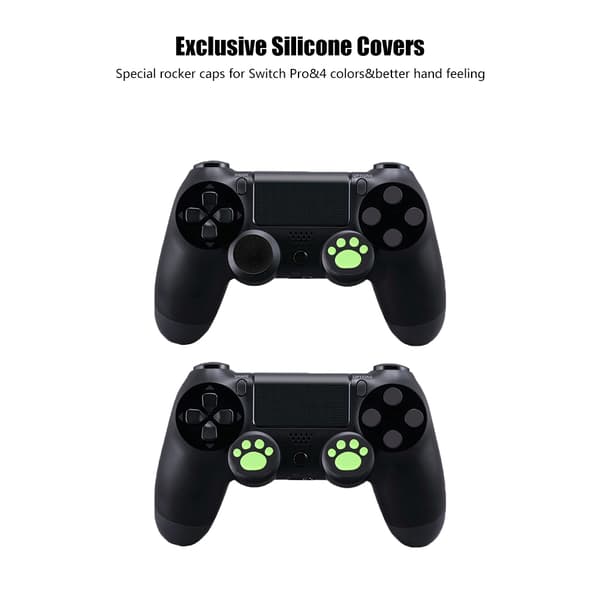 4 stk. silikone-joystick til PS3/PS4 tommelfingergreb Rocker Cap Cover til Switch Pro (grøn)