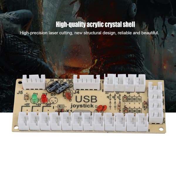 Arcade Game USB Encoder Knappkontroll för Raspberry Pi Värd PC Spelmaskin Svart CY-822A