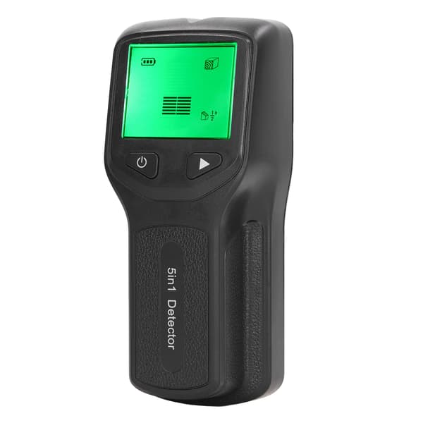 Stud Finder Vægscanner Sensor 5 i 1 Detektor HD LCD-skærm til Træ AC-ledning Center Kant Sort