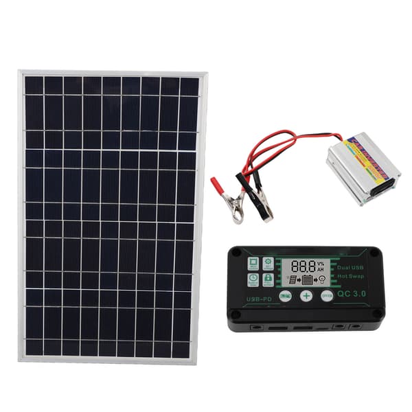 Solpanel Kit 30W Solpanel 220W MPPT Strøminverter Vandtæt Controller til Strøm
