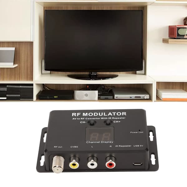 RF-modulator Professionel PAL NTSC 21-kanals AV til RF-konverter til Set-top-boks DVR DVD