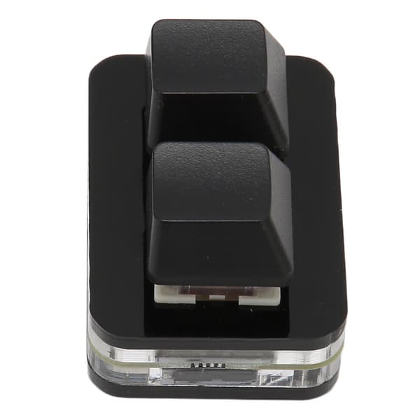 USB 2-tast Mini-tastatur Brugerdefineret RGB LED-baggrundsbelysning Makroprogrammeringstastatur til Windows til OS X til Linux Sort