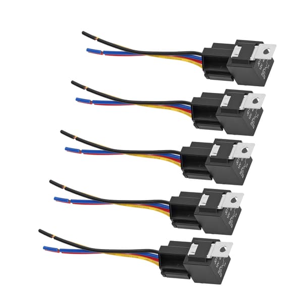 5-pack bilrelä 12V 40A 5-stift 5-tråds förreglingssockelsats för bilanvändning
