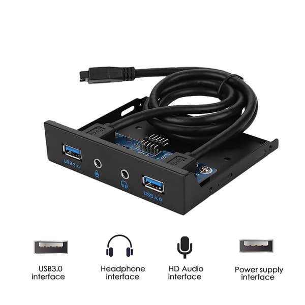 USB3.0 LJUD Diskettenhet Frontpanel 3,5 tum 2 USB3.0-gränssnitt med mikrofonljud