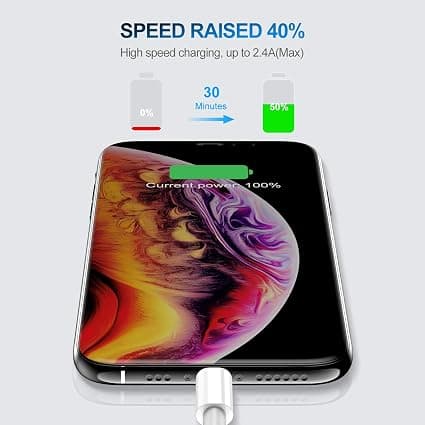 MFi-certifierad USB till Lightning snabbladdningskabel för iPhone iPad 2-pack, 1 meter flätad nylon kompatibel