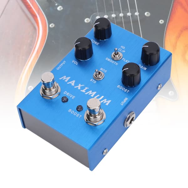 Overdrive Dual Channel Pedal Drive Boost Knob Effektpedal til Elguitar Bas DC 9V Input