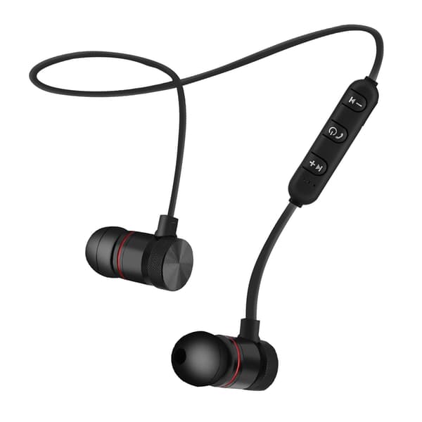 Magnet Trådløs Bluetooth Sportsøretelefon Headset Hovedtelefon til iPhone Android Sort