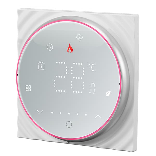 Smart Termostat 1 Vecka Programmerbar LED-display Infälld Rektangulär Bas Digital Termostat AC95‑240V för Pannvärmesystem Vit
