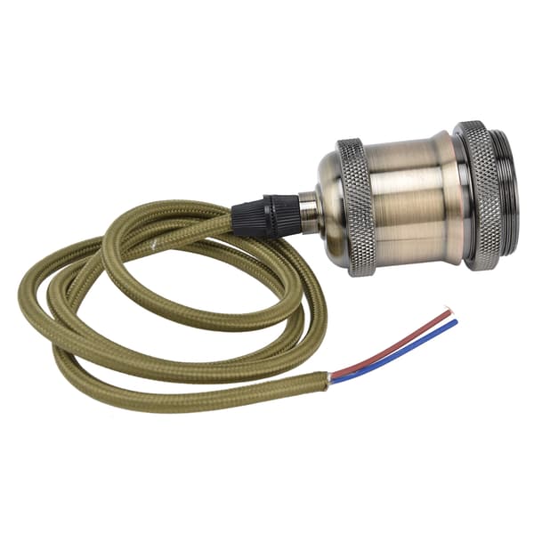 Retro E27 Glödlampssockel med Tråd Hängande Lampa för Sovrum 100-240V