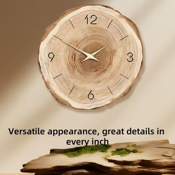Minimalistisk väggklocka i trä, rustik analog timer för vardagsrum, kontor, sovrumsinredning
