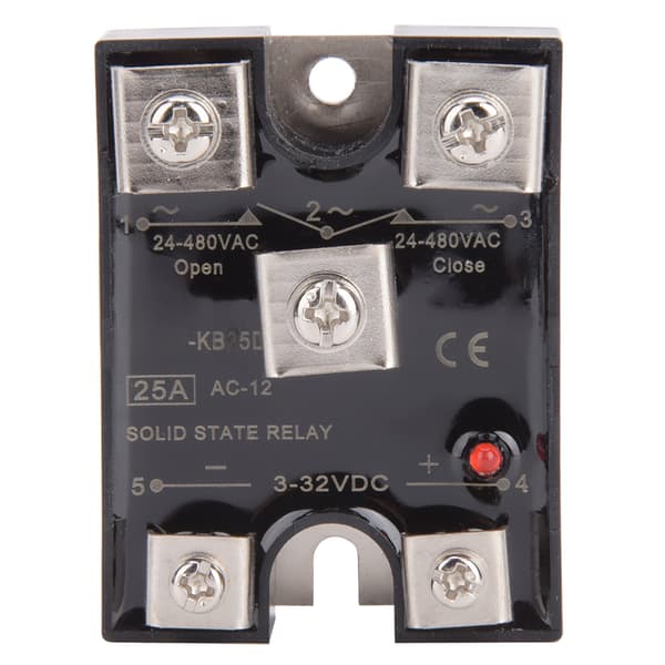 BERM KB25DA 25A Enkeltfaset Solid State Relæ, 1NO1NC, DC til AC Switch