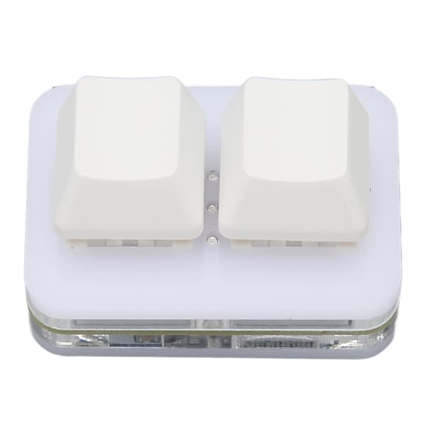 USB 2-tast Mini-tastatur Brugerdefineret RGB LED-baggrundsbelysning Makroprogrammeringstastatur til Windows til OS X til Linux Hvid