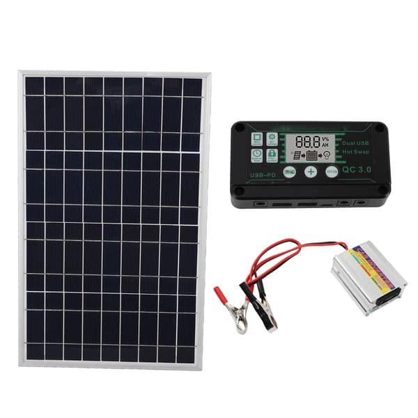 Solpanelssats 30W Solpanel 220W MPPT Växelriktare Vattentät Styrenhet för Ström