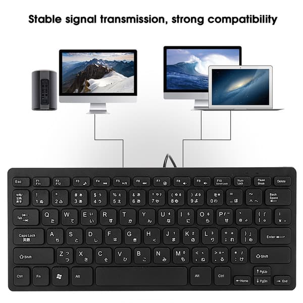 Kablet Mini Japansk Tastatur USB-interface Desktop Lydløs Ultratynd 78-tasters Computertilbehør