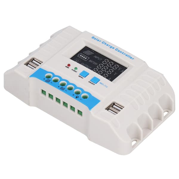 PWM Solar Charge Controller 10A 12V/24V LCD Display ABS Housing MG2430Z til Hjemmesystem