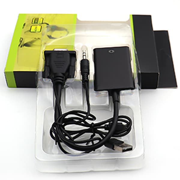 VGA til HD Multimedia Interface Konverter Professionel 1080P VGA Adapterkabel til PC Bærbar TV