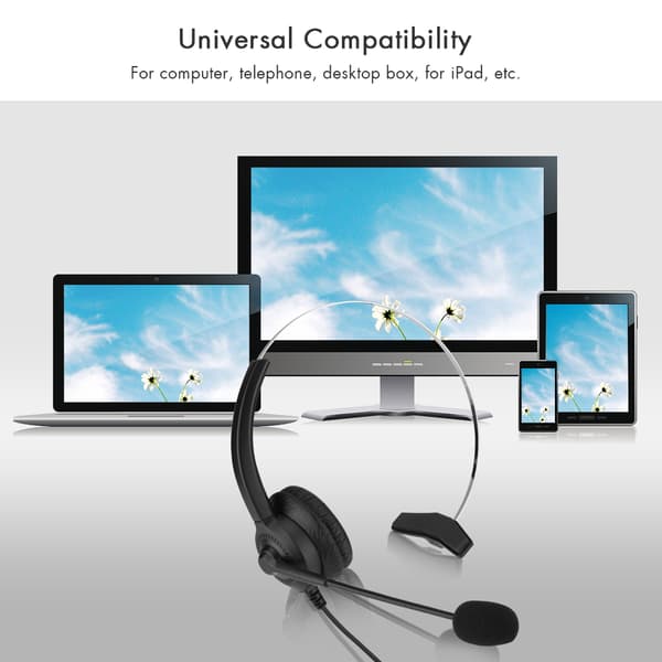 Støjreducerende Call Center Headset Komfortabelt Telefonheadset - 3.5mm Stik