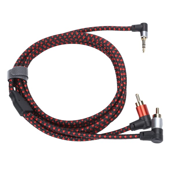 90° 3,5 mm hanstik til 2RCA han-lydkabel ABS stereomikrofonkabel til DVD-højttaler 2m
