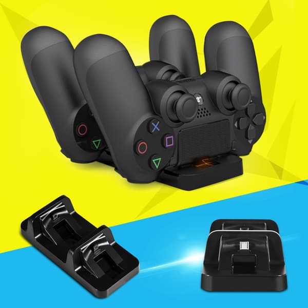 Dobbelt opladningsdockingstation USB-oplader til PlayStation 4 PS4-spilcontroller