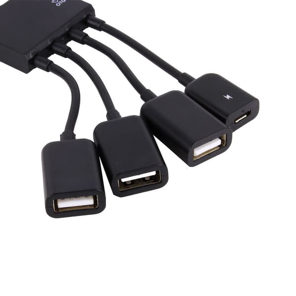 4-porttinen Micro USB Host OTG -keskitinsovitinkaapeli Android-tabletille ja älypuhelimelle