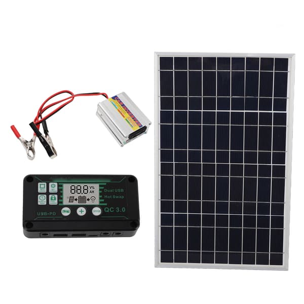 Solpanel Kit 30W Solpanel 220W MPPT Strøminverter Vandtæt Controller til Strøm